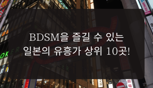 BDSM을 즐길 수 있는 일본의 유흥가 상위 10곳!