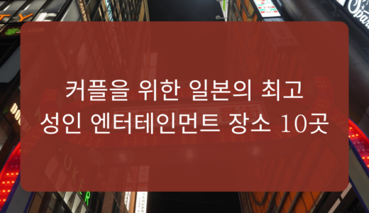 커플을 위한 일본의 최고 성인 엔터테인먼트 장소 10곳