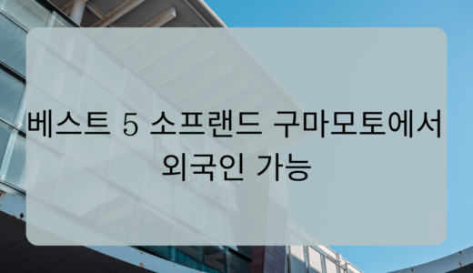 베스트 5 소프랜드 구마모토에서 | 외국인 가능